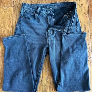Washed black straight jeans